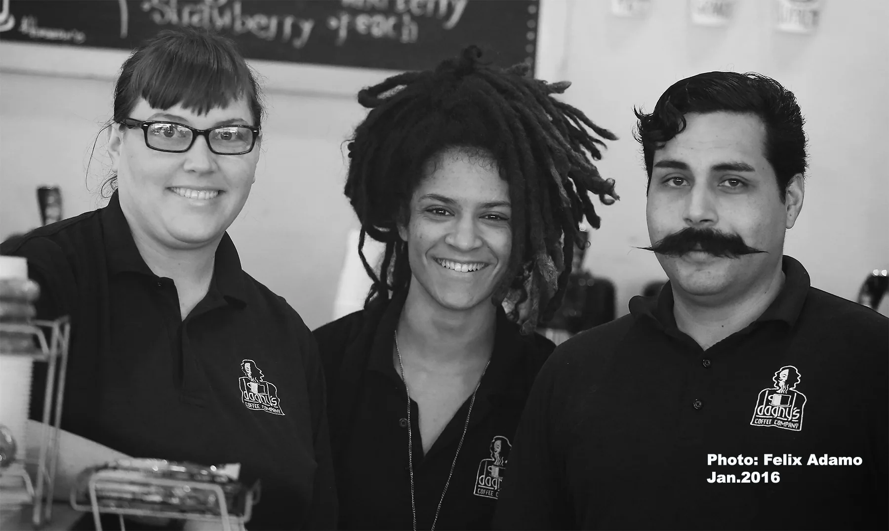 Three Dagny's team members behind the counter in 2016